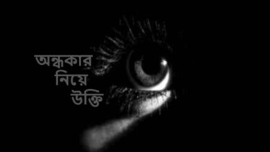 অন্ধকার নিয়ে উক্তি