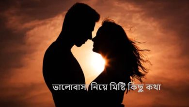 ভালোবাসা নিয়ে মিষ্টি কিছু কথা