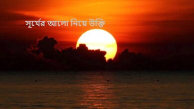 সূর্যের আলো নিয়ে উক্তি